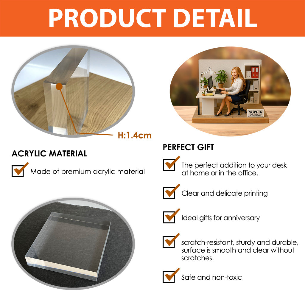 Custom Figure From Photo - Personalized Colleague Custom Shaped Acrylic Plaque