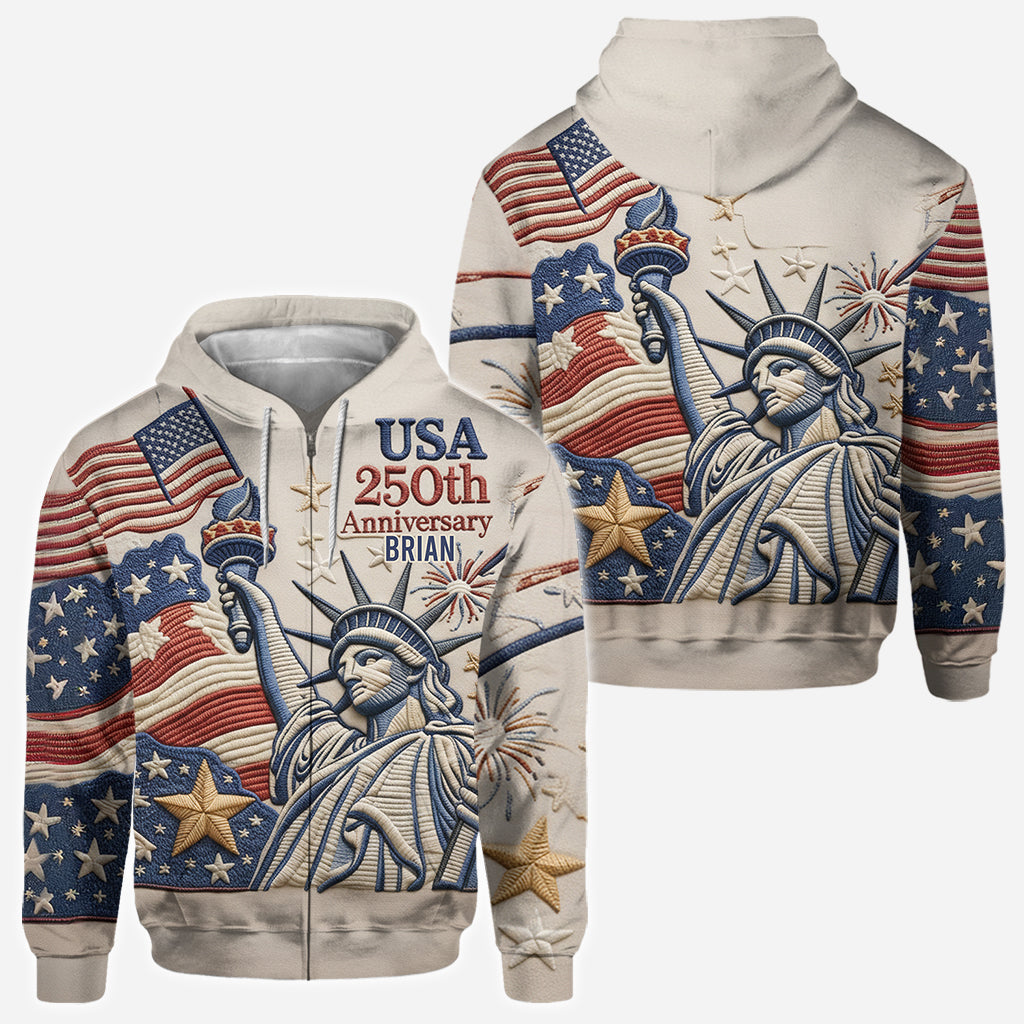 250e anniversaire des États-Unis - T-shirt personnalisé Pontoon intégral