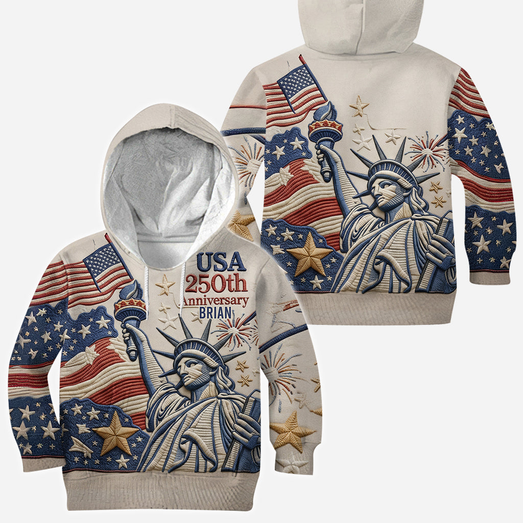 250e anniversaire des États-Unis - T-shirt personnalisé Pontoon intégral