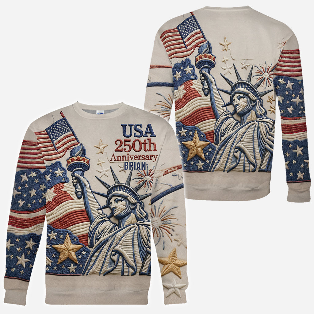 250e anniversaire des États-Unis - T-shirt personnalisé Pontoon intégral
