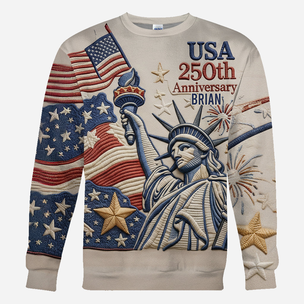 250e anniversaire des États-Unis - T-shirt personnalisé Pontoon intégral