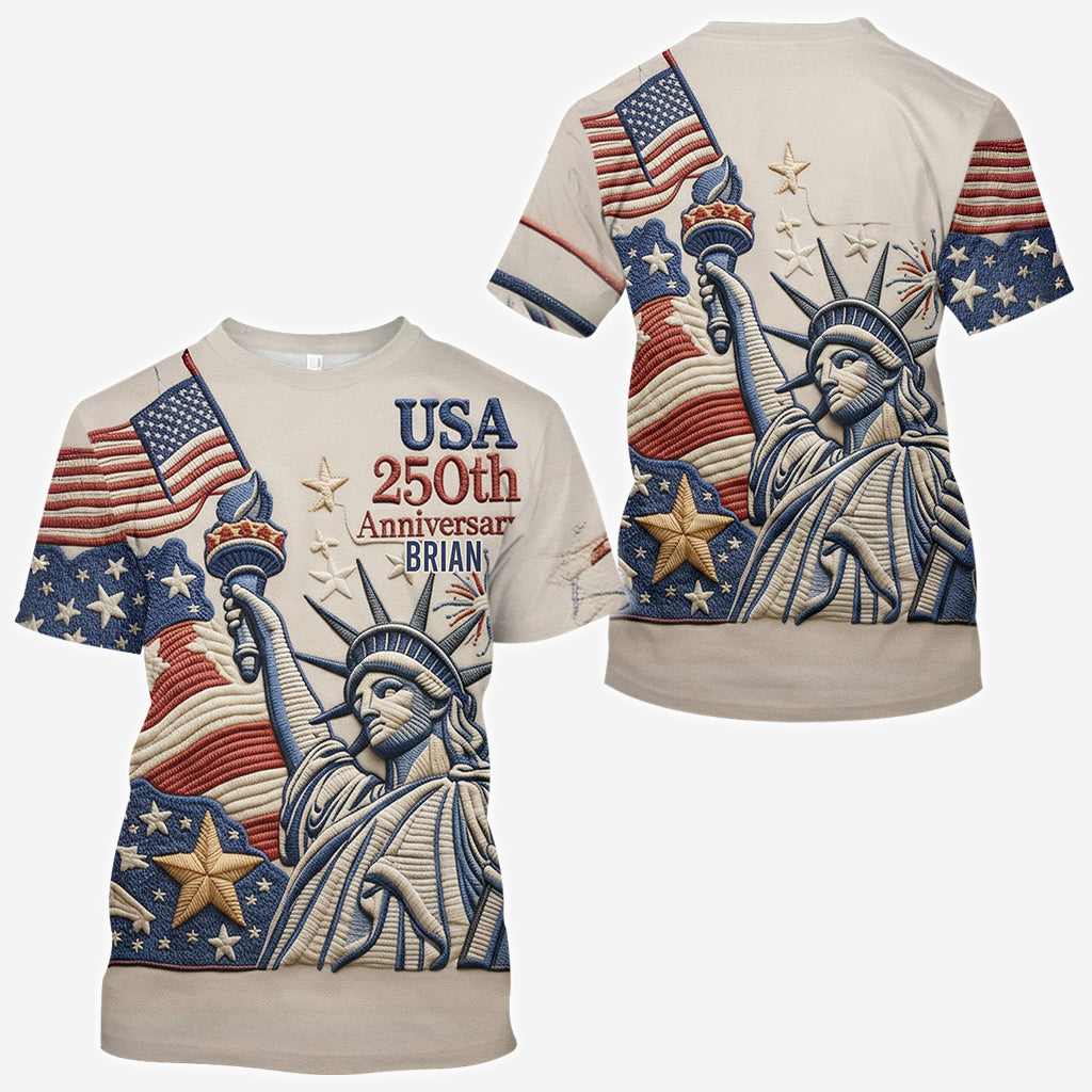250e anniversaire des États-Unis - T-shirt personnalisé Pontoon intégral