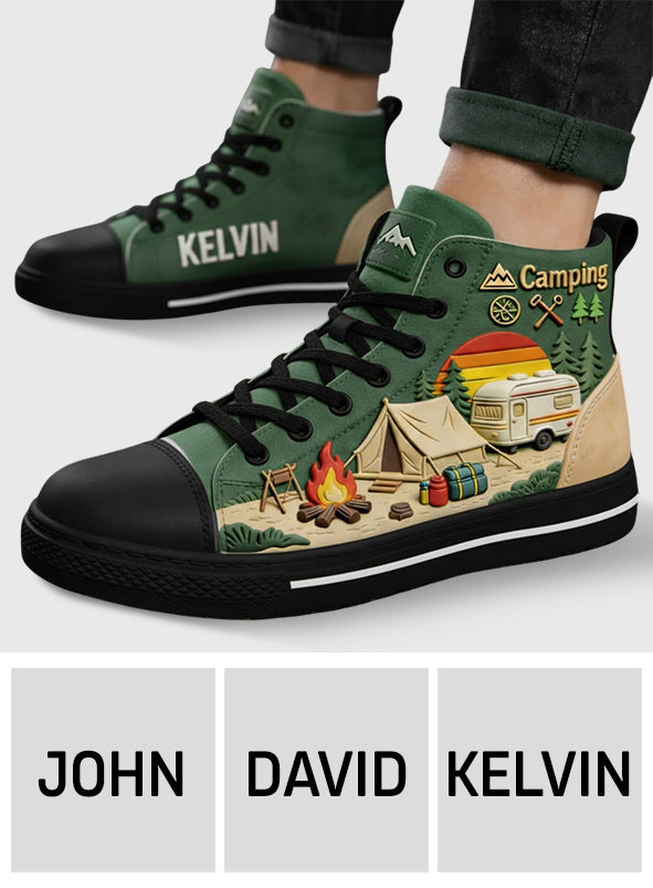 Camping Crew - Personalized Camping High Top Shoes
