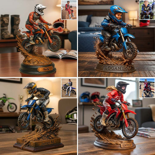 Love Dirt Bike - Personalized Dirt Bike Custom Shaped Acrylic Plaque