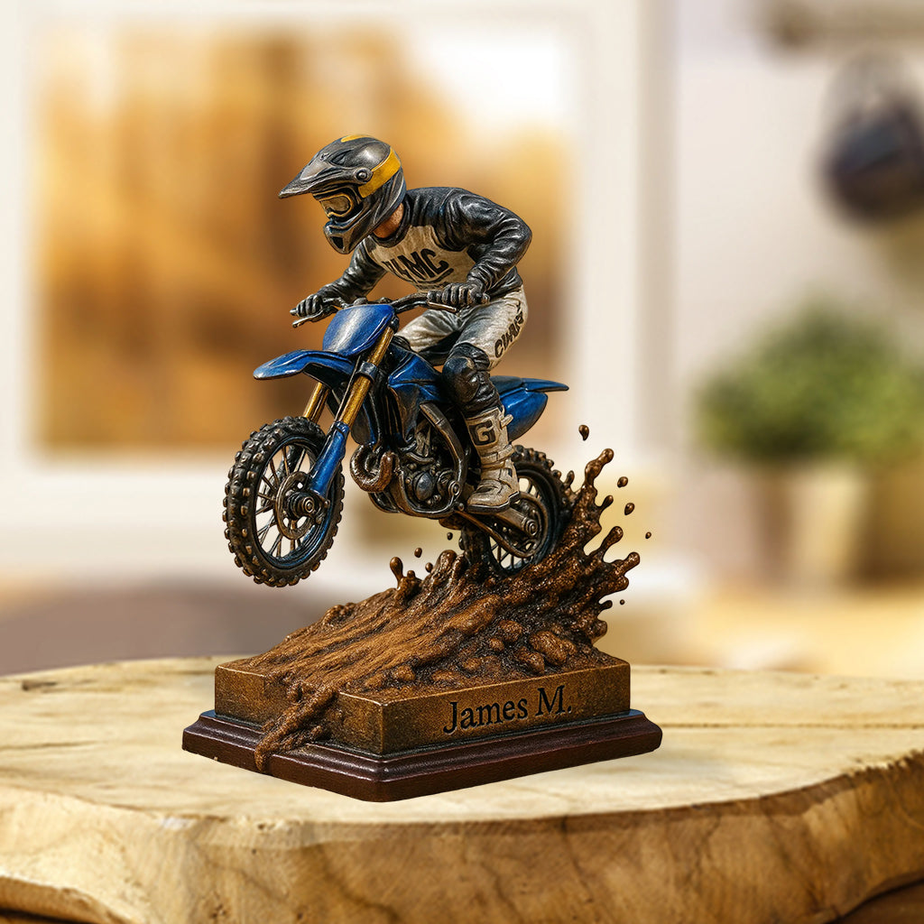 Love Dirt Bike - Personalized Dirt Bike Custom Shaped Acrylic Plaque