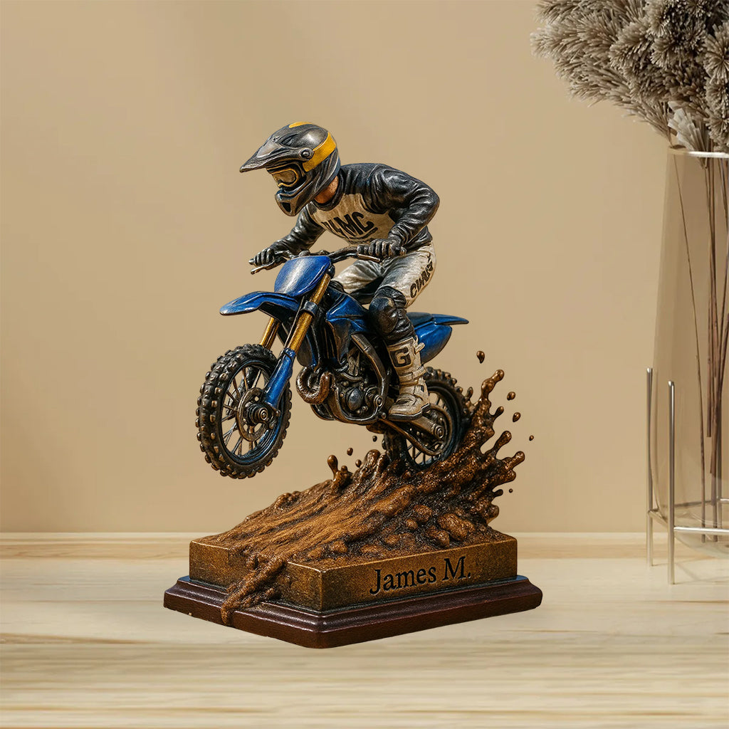 Love Dirt Bike - Personalized Dirt Bike Custom Shaped Acrylic Plaque