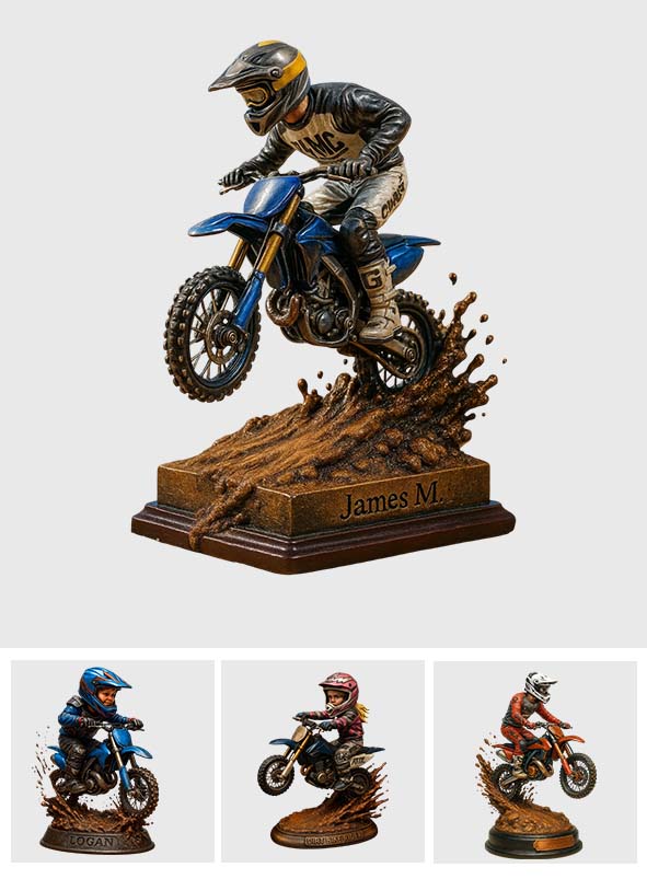 Love Dirt Bike - Personalized Dirt Bike Custom Shaped Acrylic Plaque