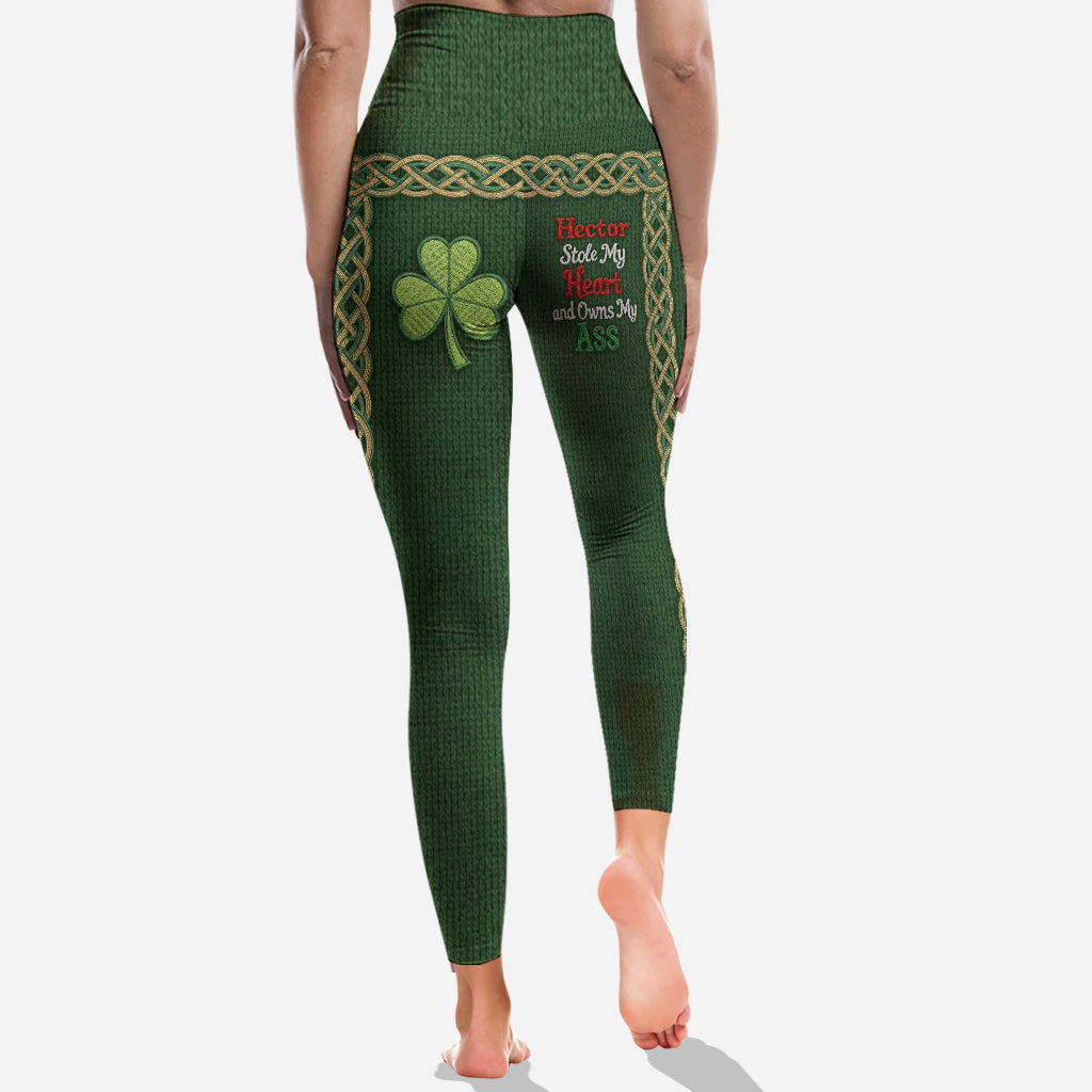 Stole My Heart And Owns My Ass - Personalized Irish Leggings