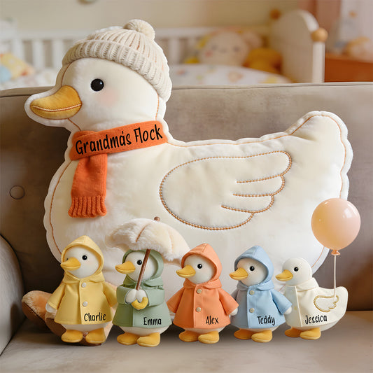 Le troupeau de grand-mère - Coussin en fausse fourrure premium personnalisé pour grand-mère