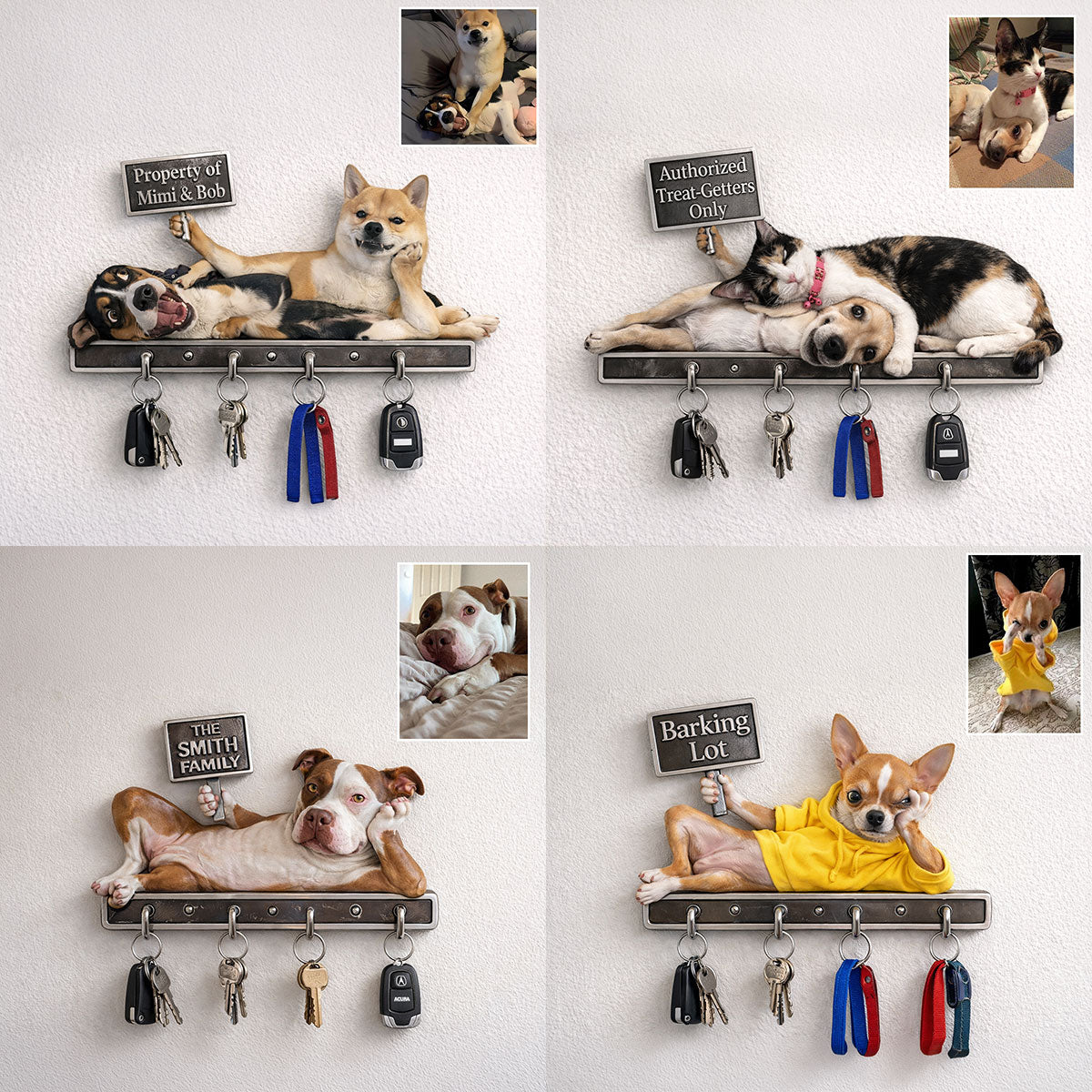 Funny Dog Decor - Personalized Dog Custom Shaped Hanging Rack