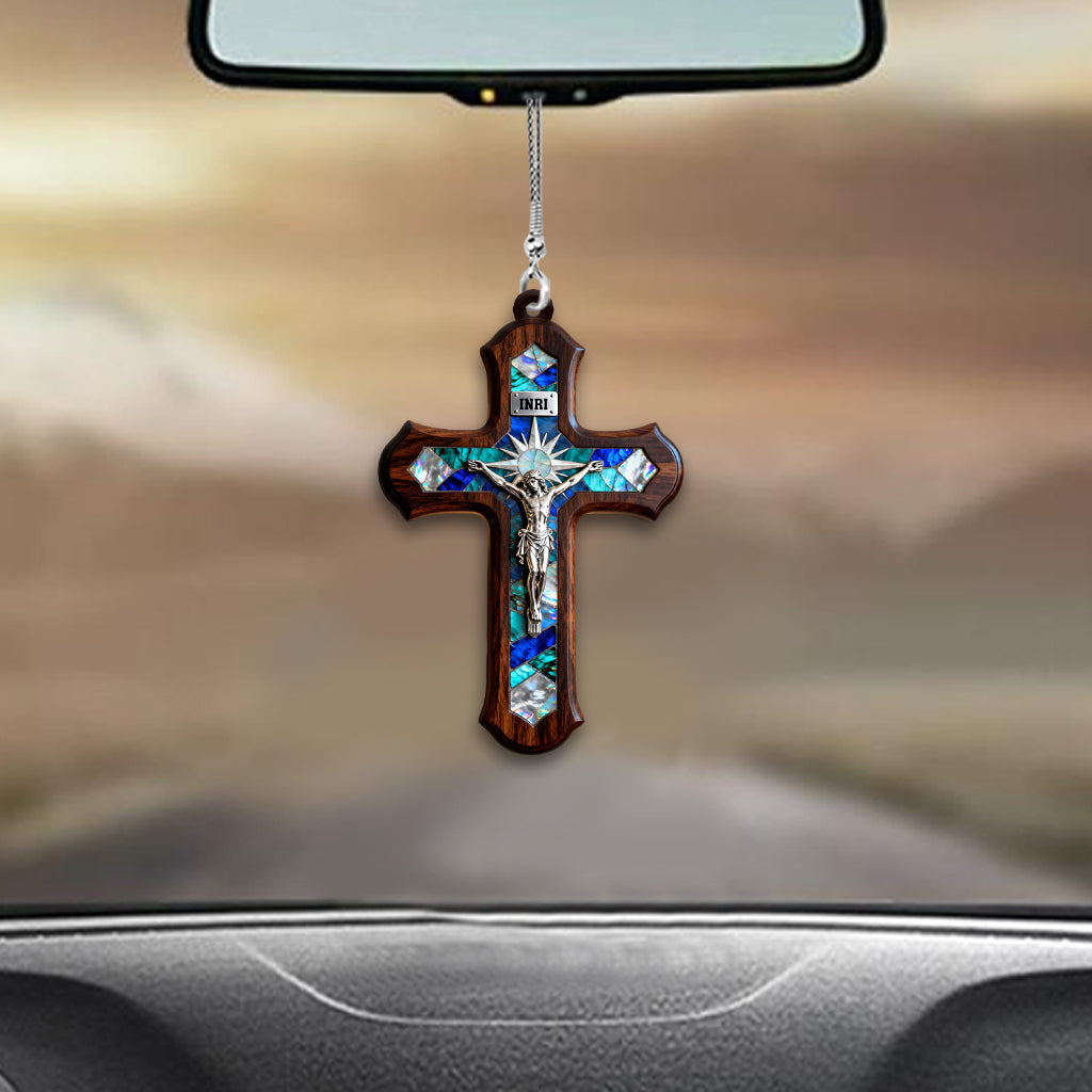 My Jesus Blesses Our Ways - Personalized Christian Car Ornament