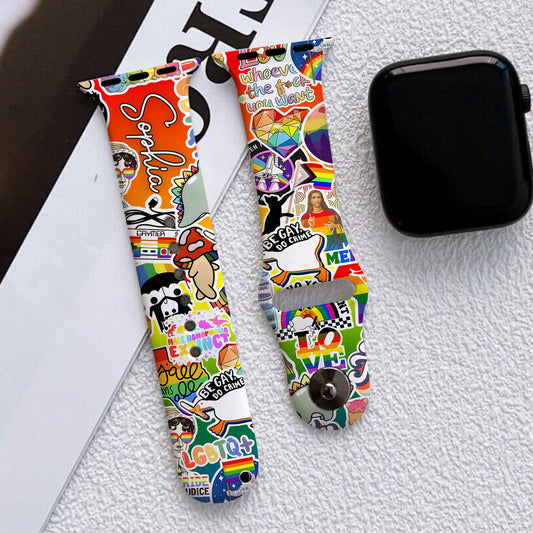 Soyez bienveillant·e - Bracelet Apple Watch personnalisé de soutien LGBT
