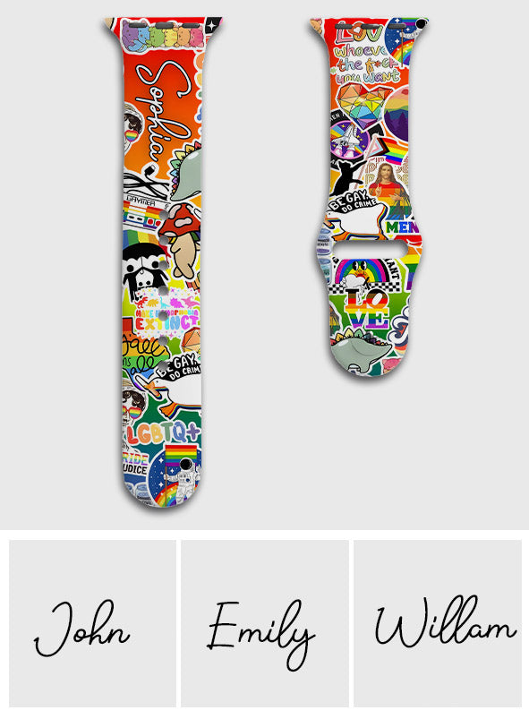 Soyez bienveillant·e - Bracelet Apple Watch personnalisé de soutien LGBT