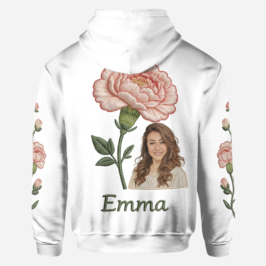 Custom Any Photo Birthmonth Flower - Personalized Self Love All Over Shirt