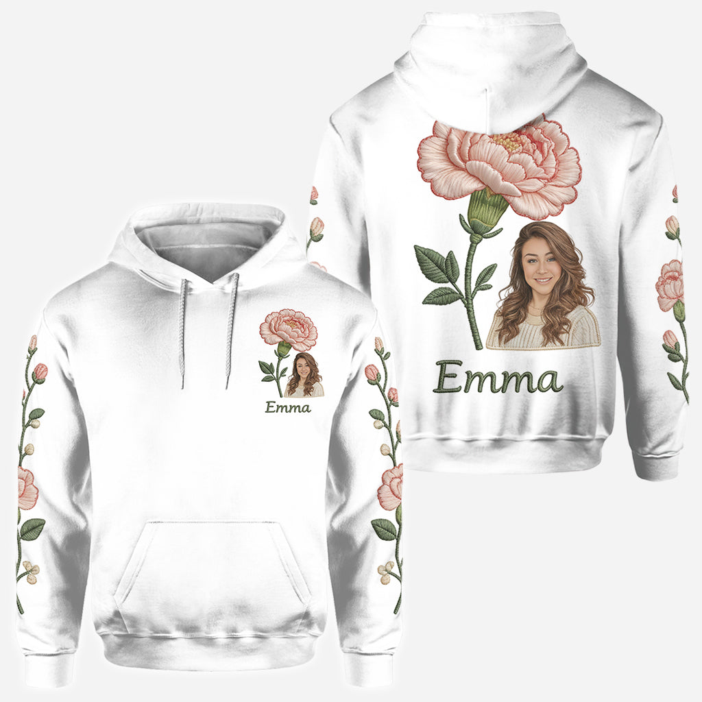 Custom Any Photo Birthmonth Flower - Personalized Self Love All Over Shirt