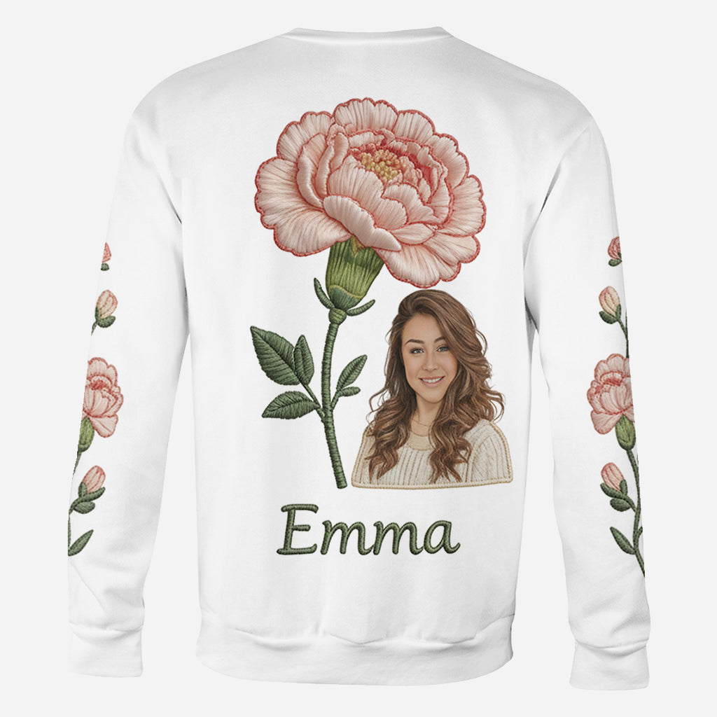 Custom Any Photo Birthmonth Flower - Personalized Self Love All Over Shirt