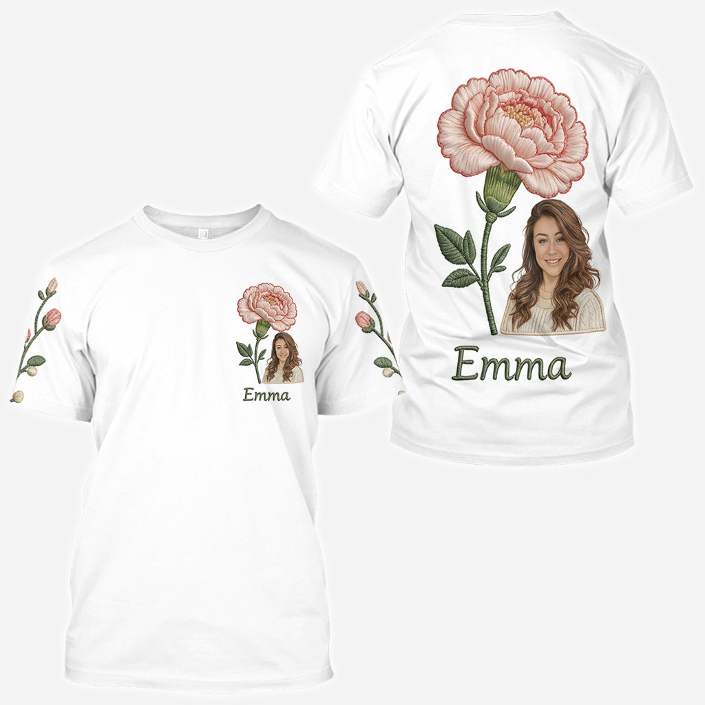 Custom Any Photo Birthmonth Flower - Personalized Self Love All Over Shirt
