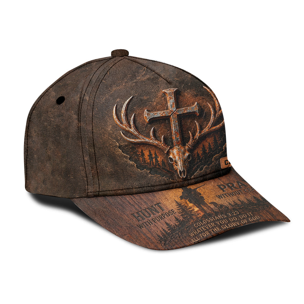Hunt With Purpose Praise Without Ceasing - Personalized Hunting Classic Cap