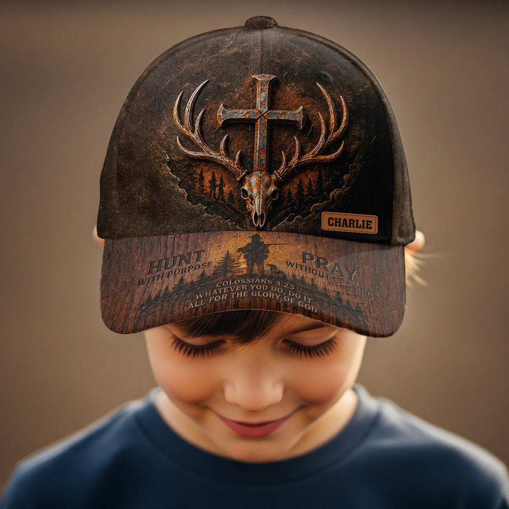 Hunt With Purpose Praise Without Ceasing - Personalized Hunting Classic Cap