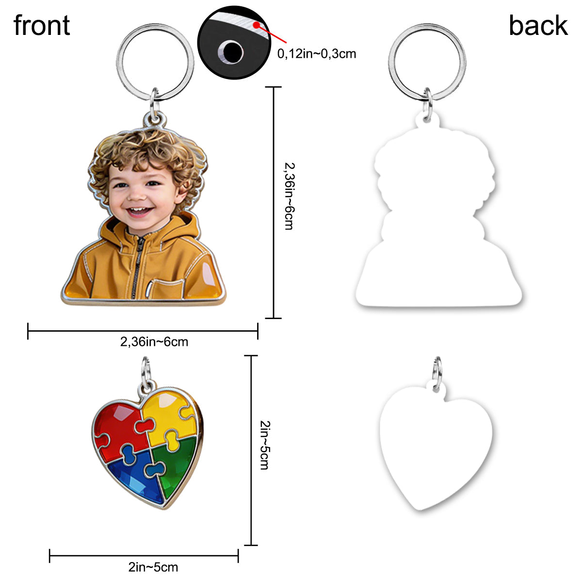 Custom Any Photo Autism Awareness - Personalized Autism Awareness Keychain With Charms
