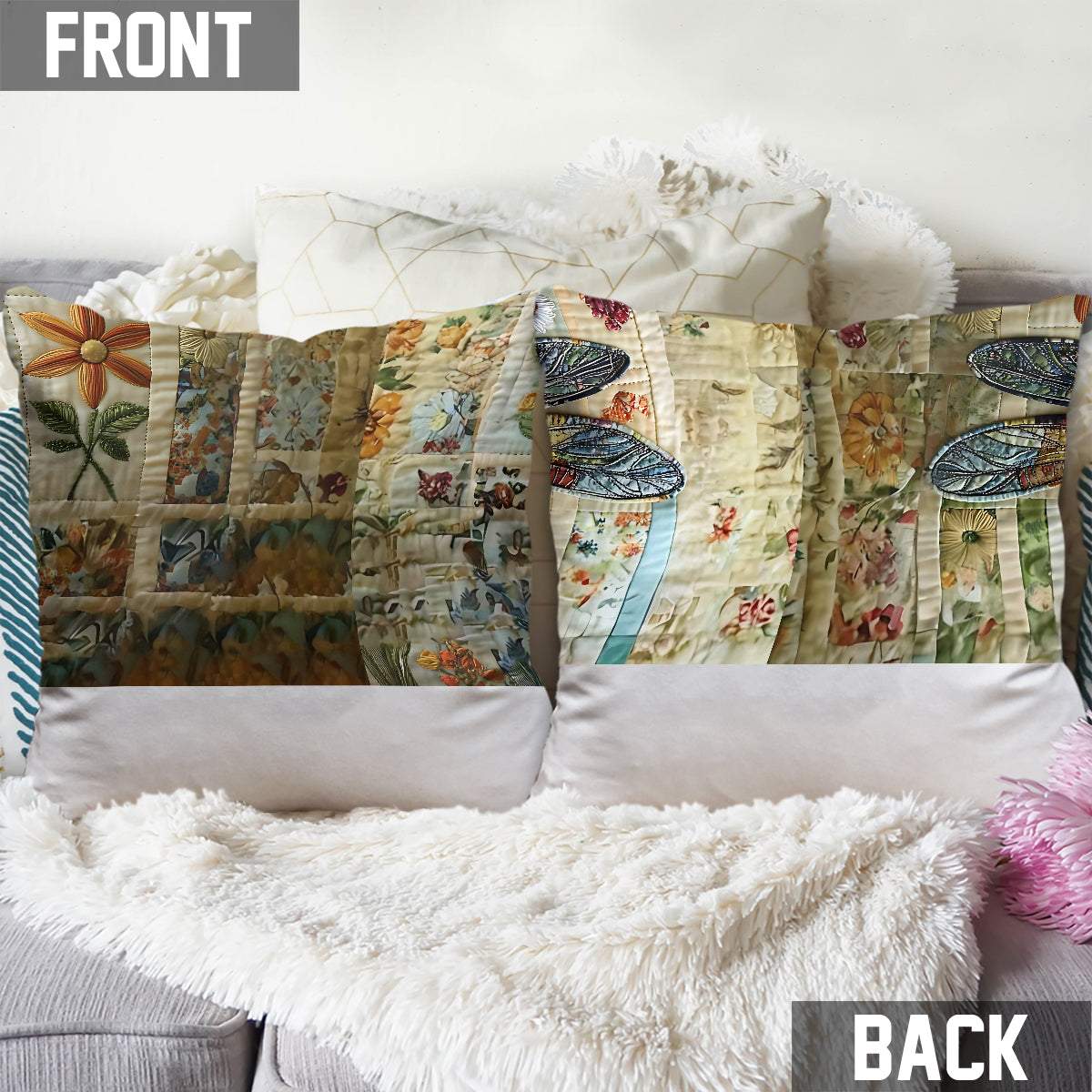 Niedliche Libelle – personalisiertes Libellen-Dekokissen