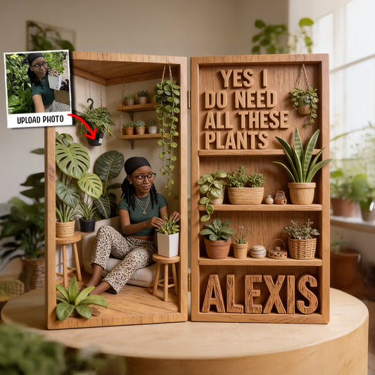 Oui, j'ai besoin de toutes ces plantes - Diptyque acrylique personnalisé sur le thème du jardinage