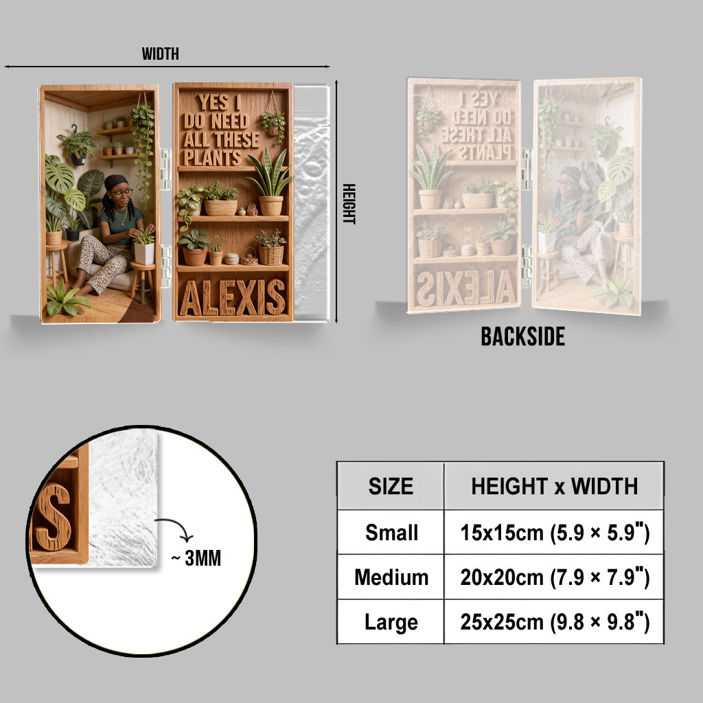 Oui, j'ai besoin de toutes ces plantes - Diptyque acrylique personnalisé sur le thème du jardinage