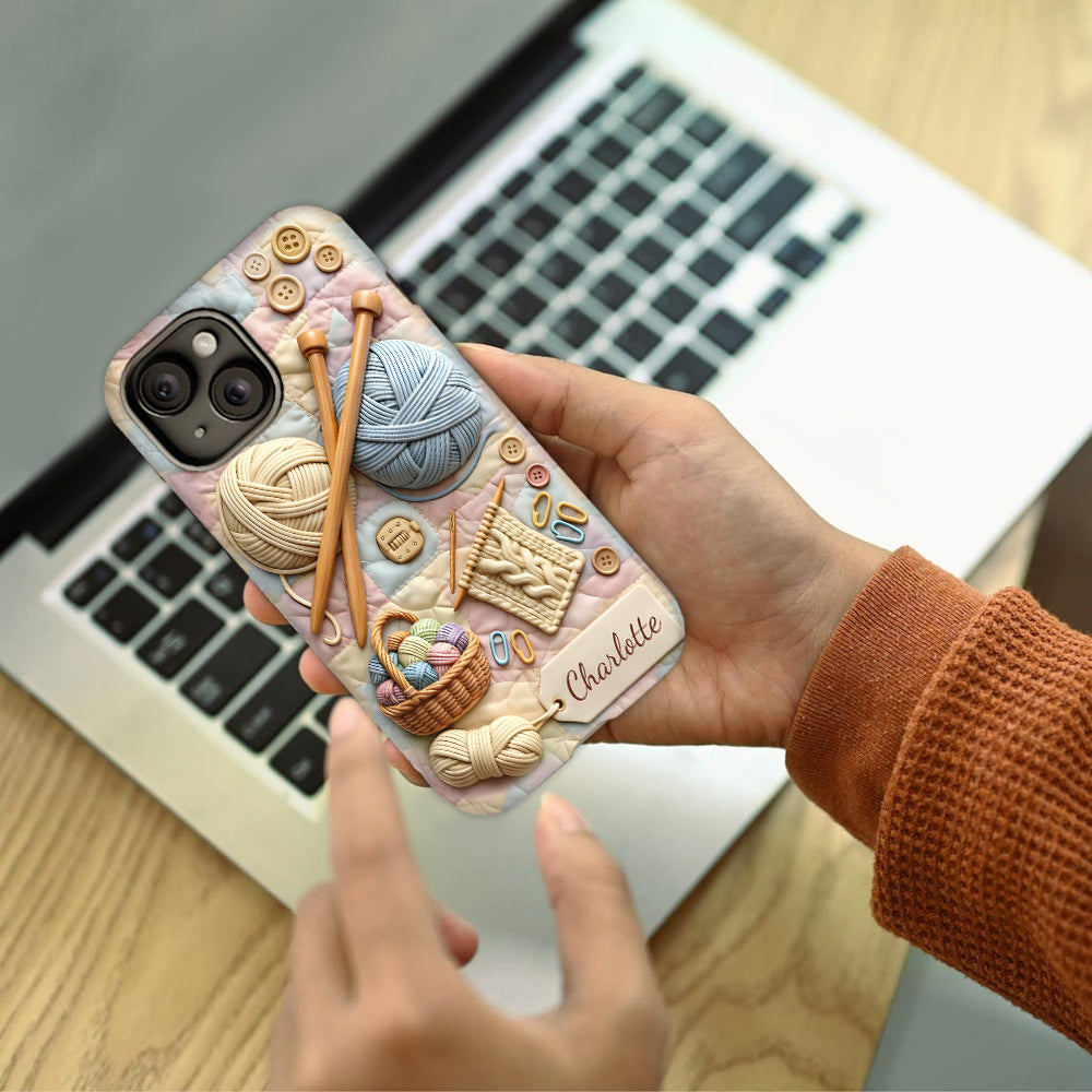 Ich liebe Nähen – Personalisierte Handyhülle mit Nähmotiv