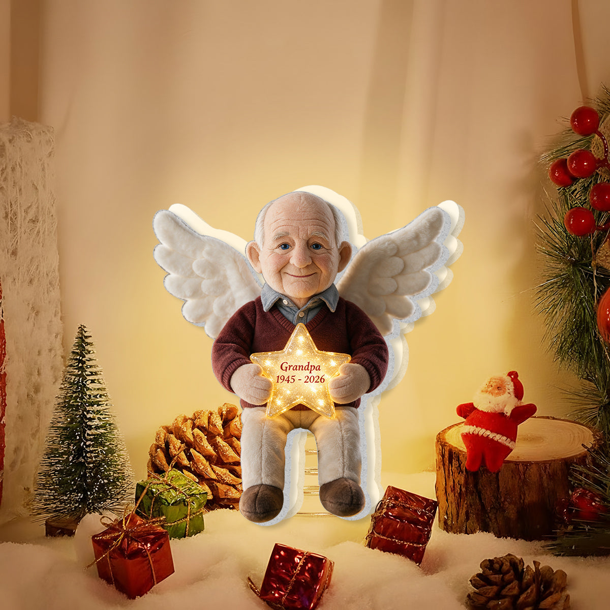 Ich bin immer bei dir - Personalisierter LED-Lichtbaumspitze