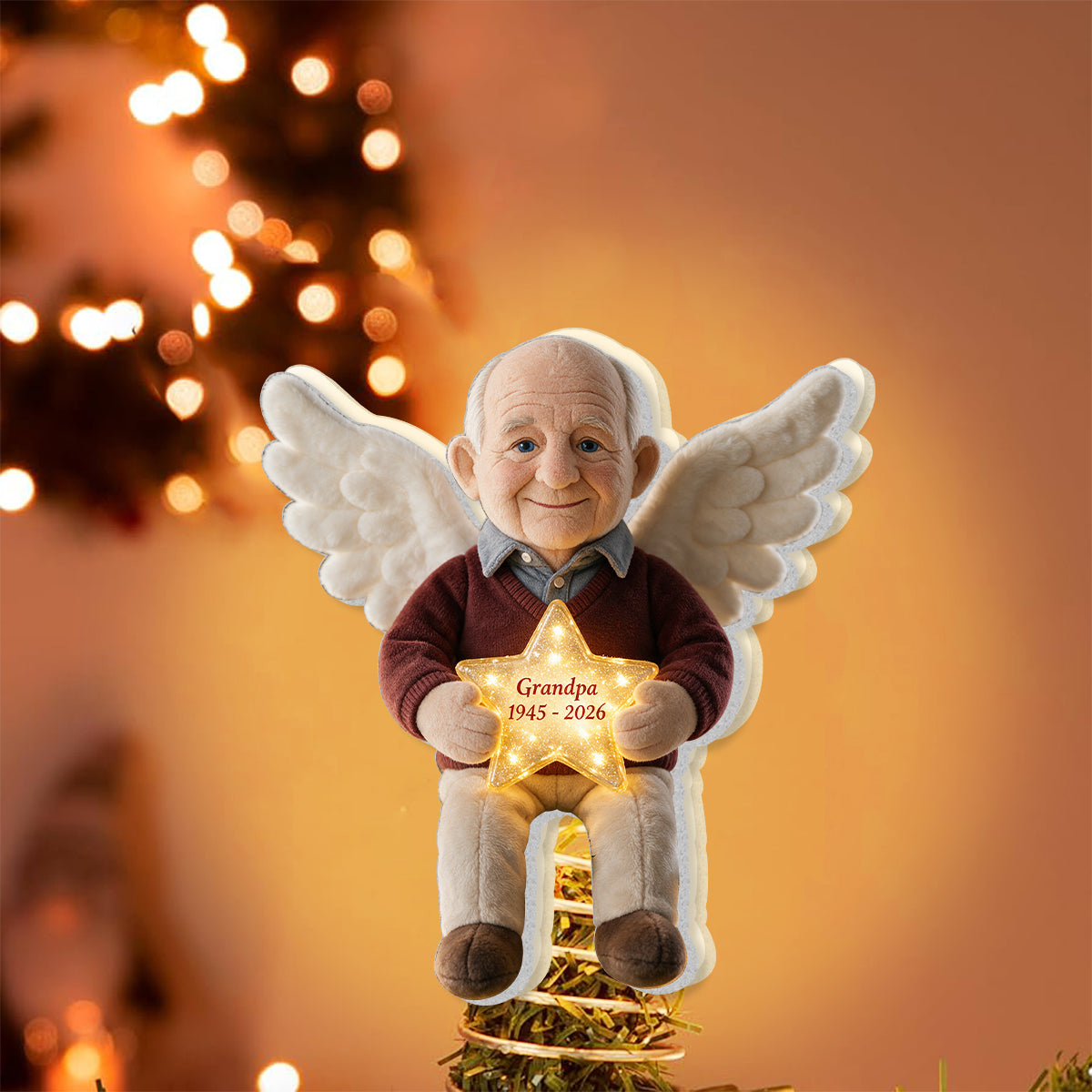 Ich bin immer bei dir - Personalisierter LED-Lichtbaumspitze