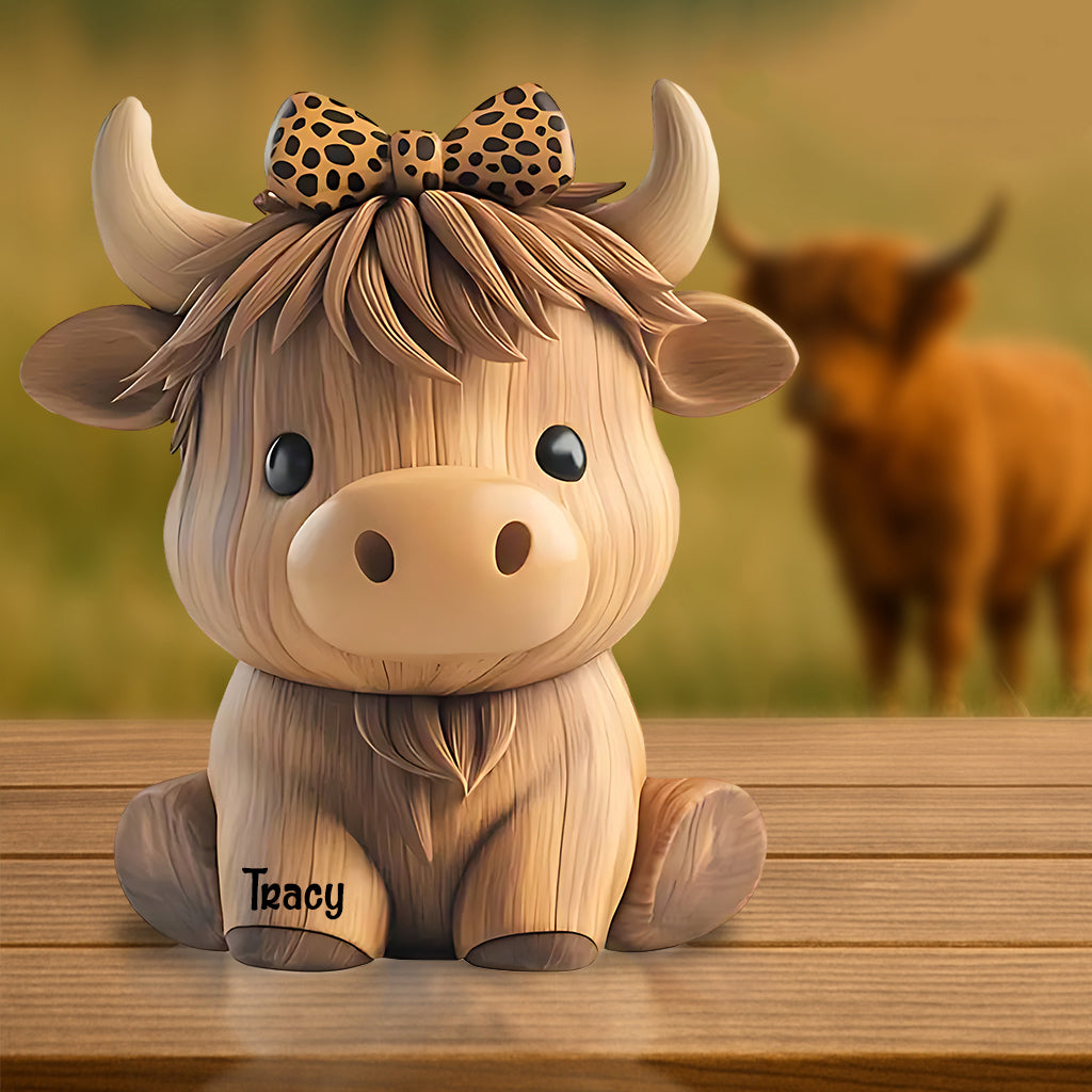 Cute Highland Cow - Personalized Highland Cow Custom Shaped Acrylic Plaque