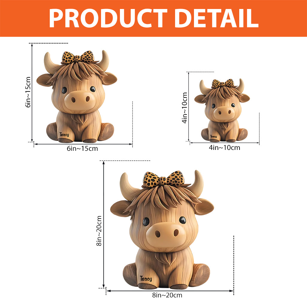 Cute Highland Cow - Personalized Highland Cow Custom Shaped Acrylic Plaque