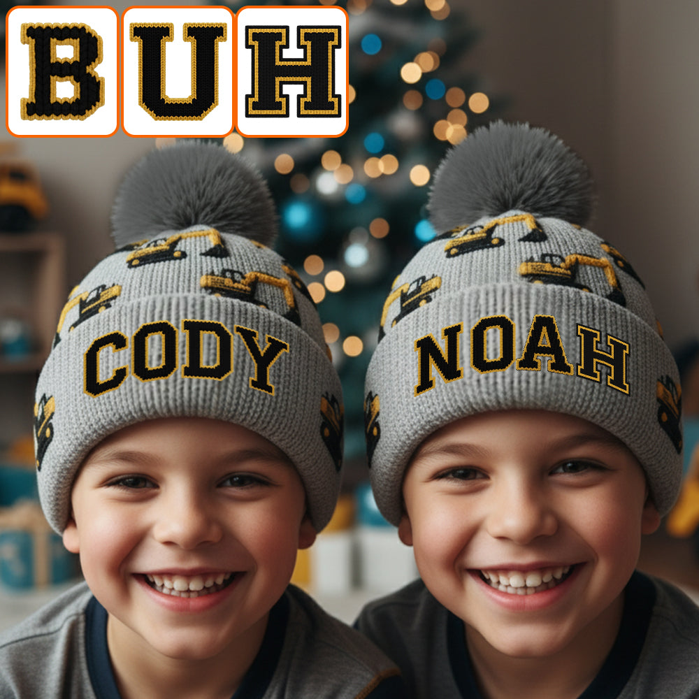 Cool Initial Name Letter Pefect Gift For Kids - Personalized Kid Beanie Hat