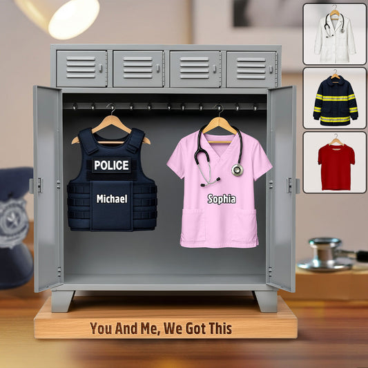 Gift For Police/ Nurse/ Firefighter.... Husband And Wife - Personalized Couple Custom Shaped Acrylic Plaque