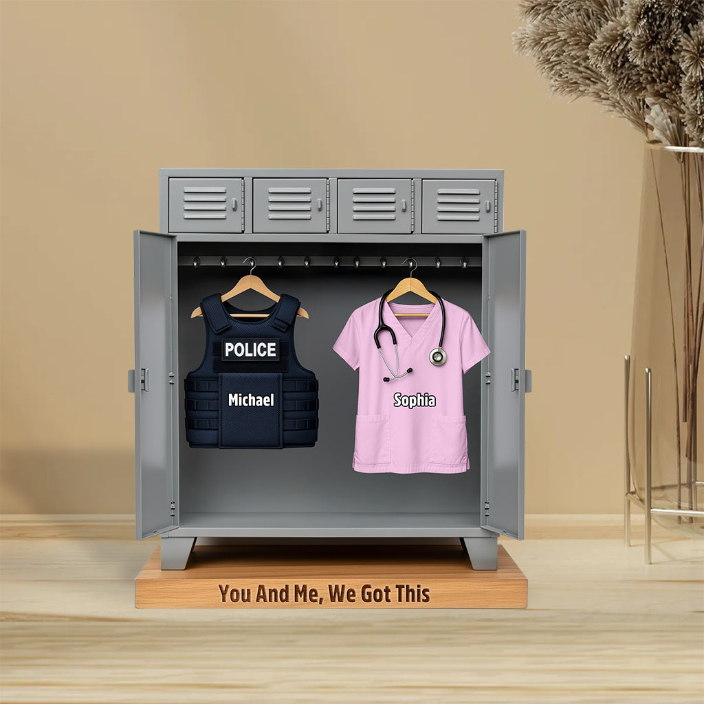 Gift For Police/ Nurse/ Firefighter.... Husband And Wife - Personalized Couple Custom Shaped Acrylic Plaque