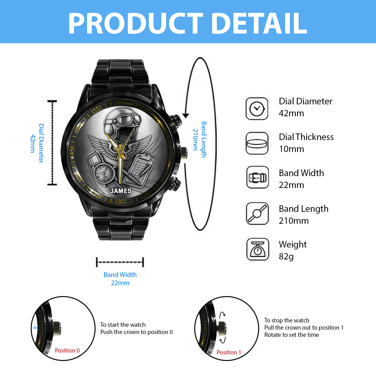 Une fois que vous avez goûté au vol - Montre de pilote personnalisée