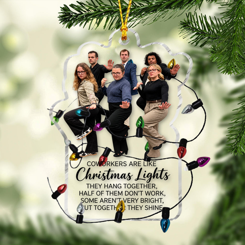 Funny Colleagues Ornament With Real Christmas String Light - Personalized Colleague Miniature Light String Ornament
