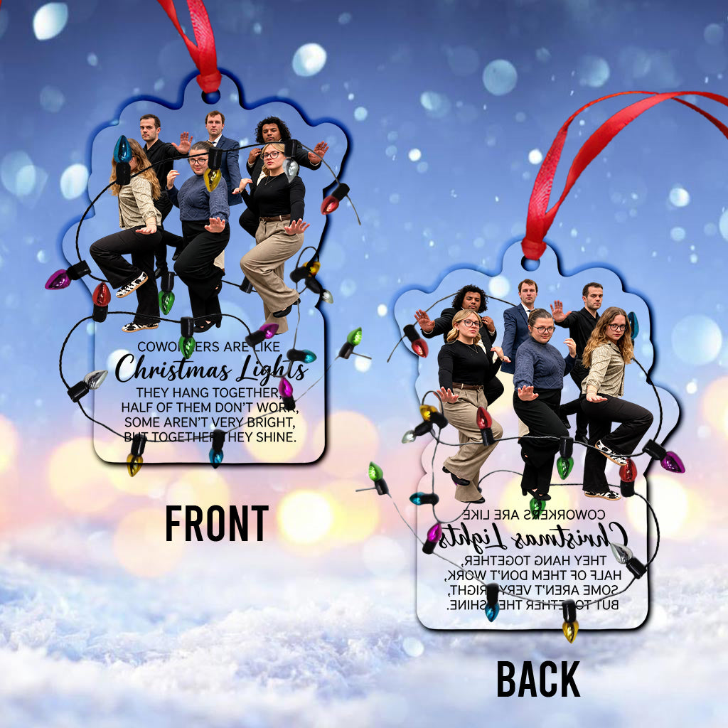 Funny Colleagues Ornament With Real Christmas String Light - Personalized Colleague Miniature Light String Ornament