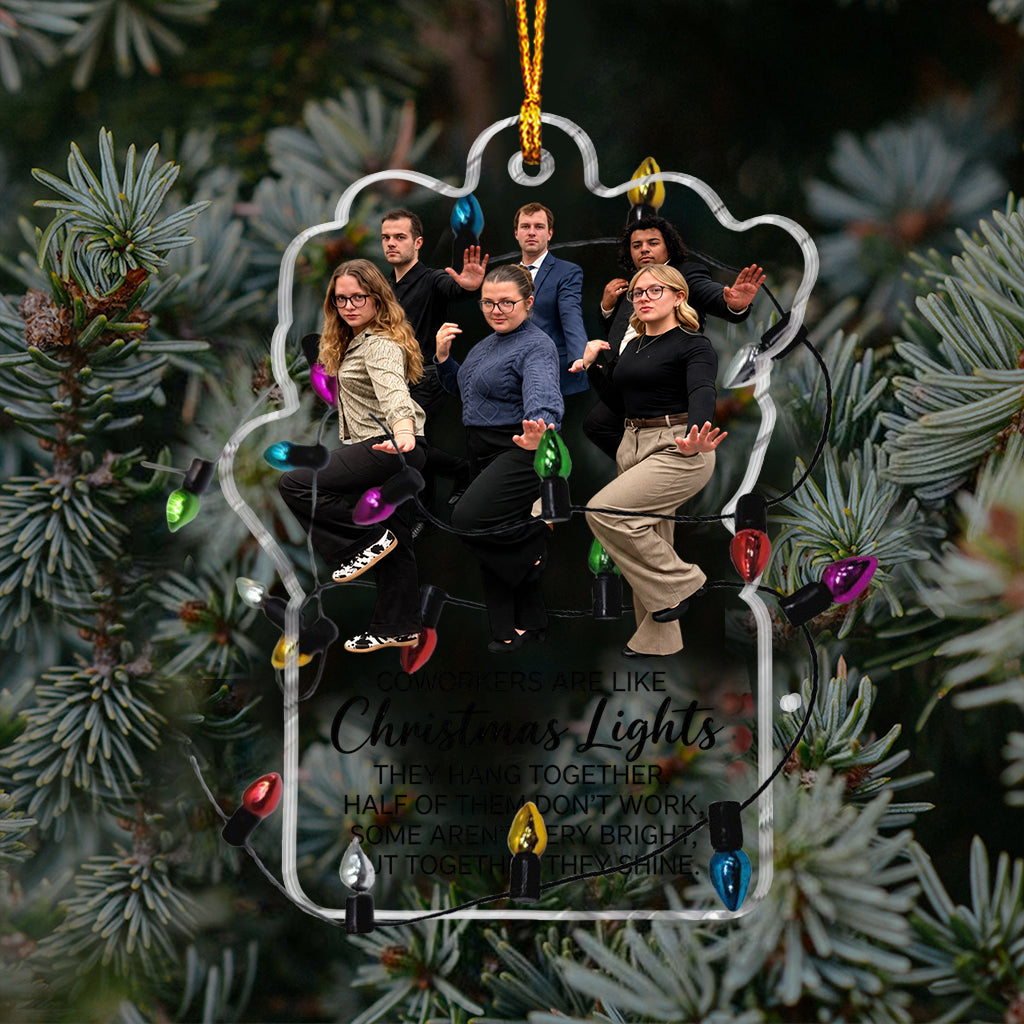 Funny Colleagues Ornament With Real Christmas String Light - Personalized Colleague Miniature Light String Ornament
