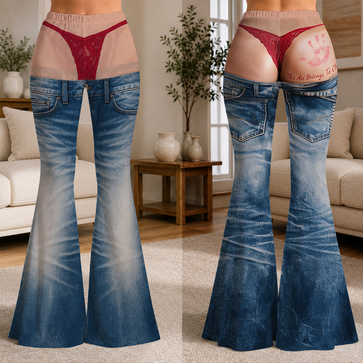 Diese Hose gehört dir - Personalisierte, schicke Flare Pants für Paare