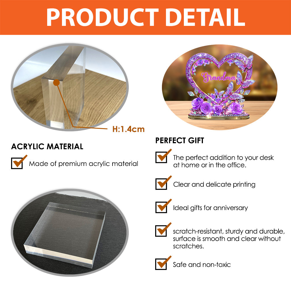 Blessed To Be Called Grandma Mom - Personalized Grandma Custom Shaped Acrylic Plaque