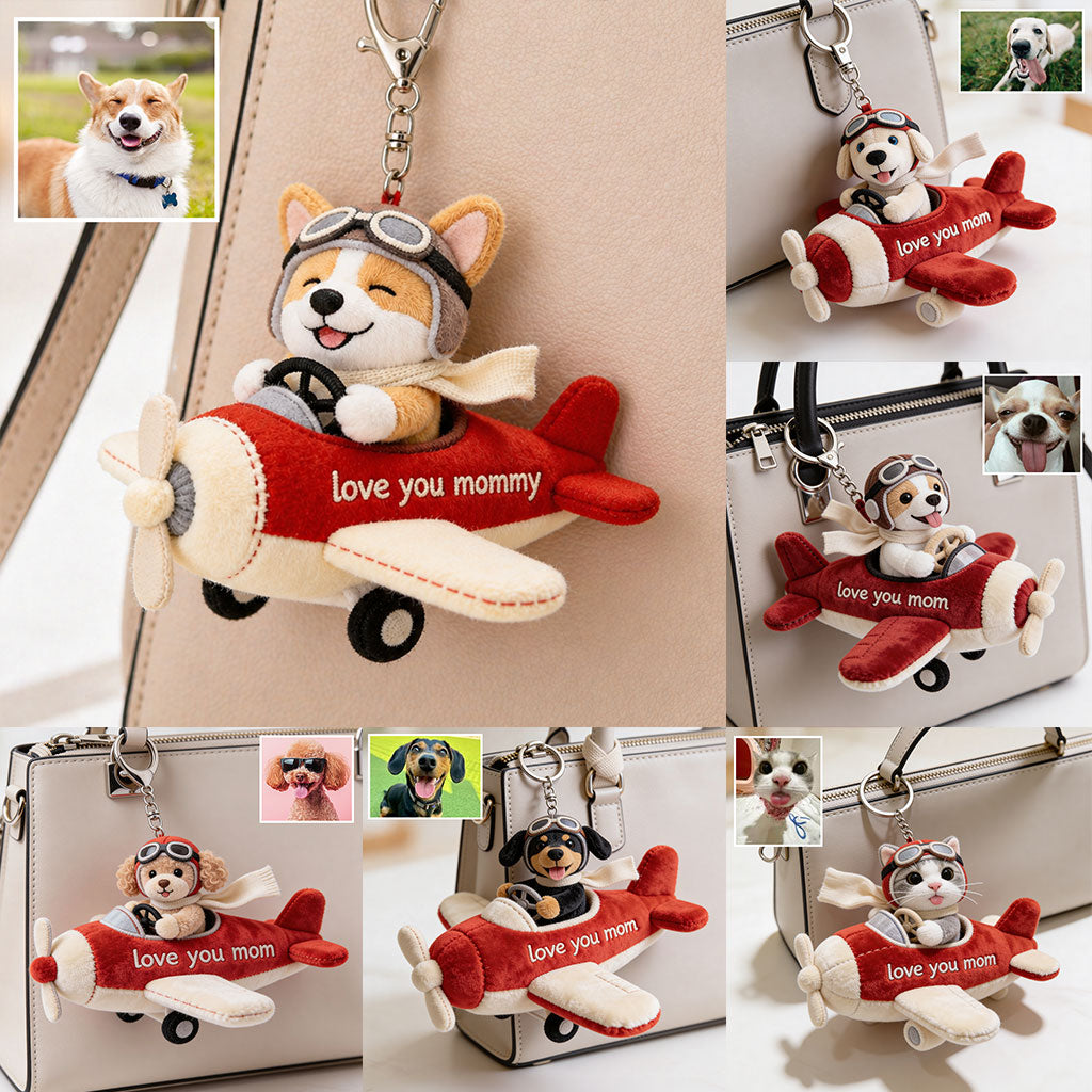 Geschenkidee für Hundeliebhaber, Haustier-Mama - Personalisierter Hund Plush Schlüsselanhänger
