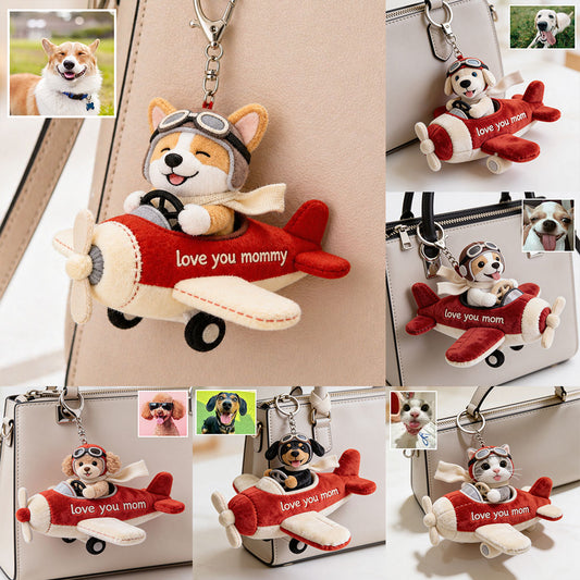 Idée Cadeau pour Amateurs de Chiens, Maman de Compagnie - Porte-Clés Peluche Personnalisé
