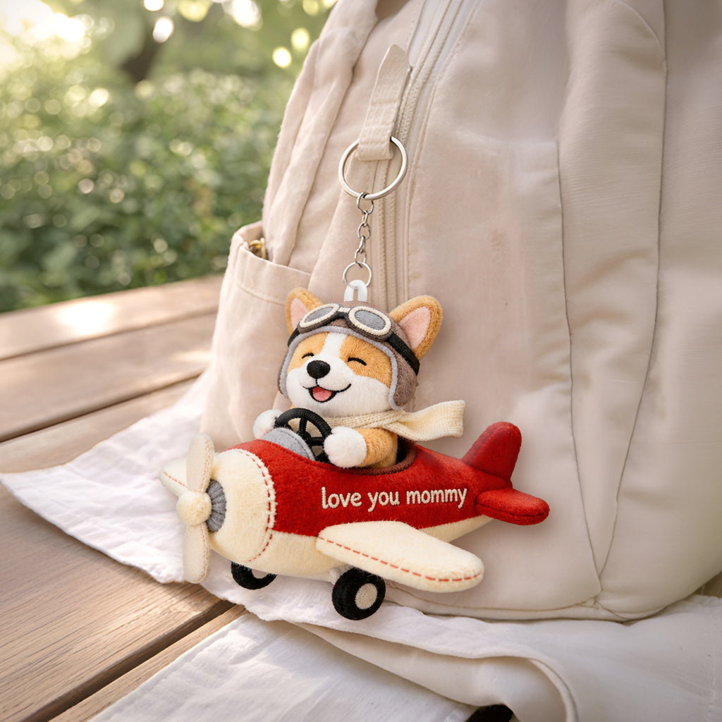 Geschenkidee für Hundeliebhaber, Haustier-Mama - Personalisierter Hund Plush Schlüsselanhänger