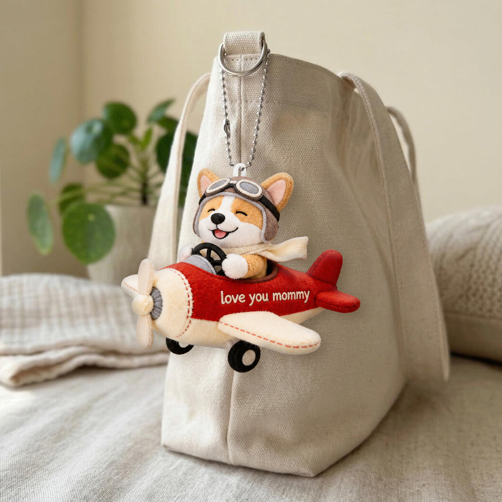 Geschenkidee für Hundeliebhaber, Haustier-Mama - Personalisierter Hund Plush Schlüsselanhänger