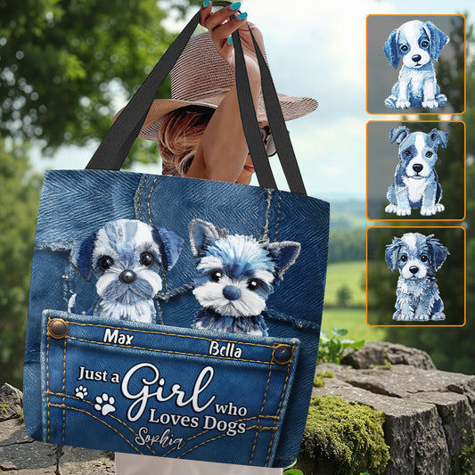 Just A Girl Who Loves Dogs - Personalized Dog Tote Bag