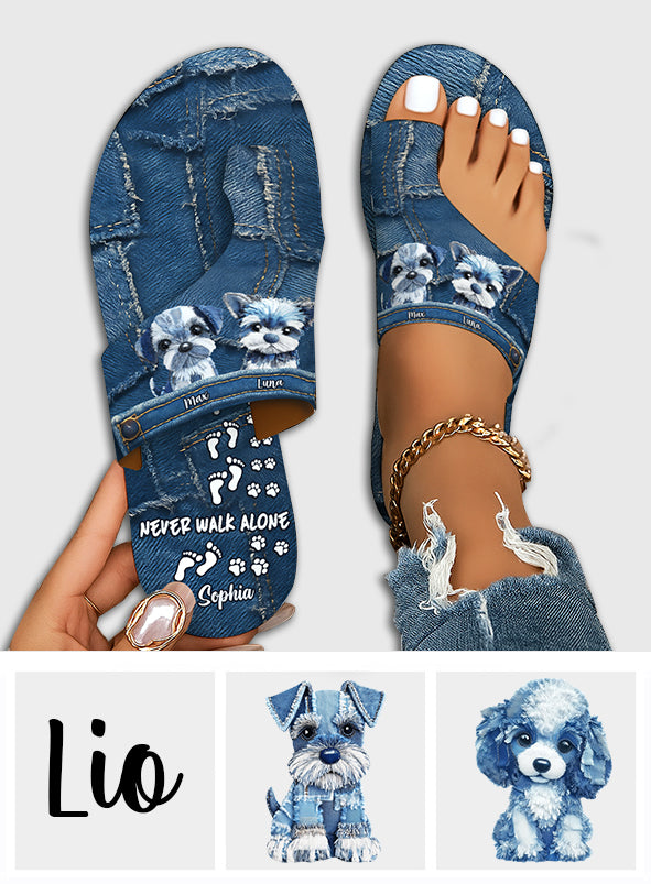 Never Walk Alone - Personalized Dog Open Toe Sandals