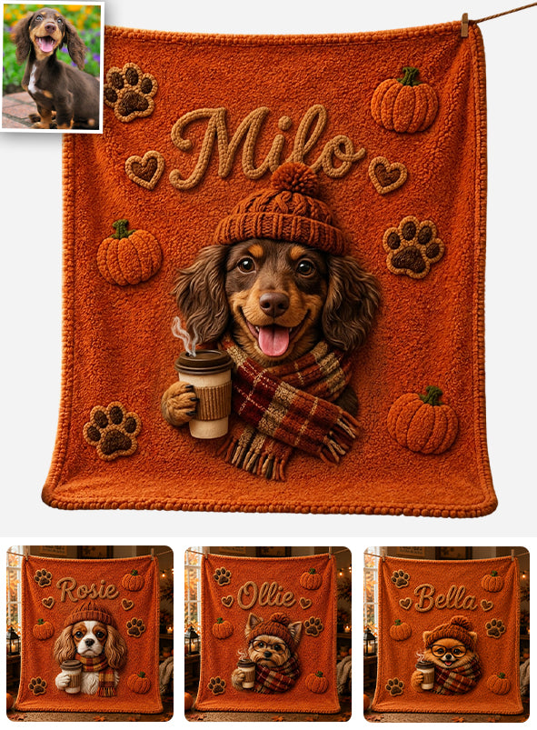 Fall Season Cute Pet - Personalized Dog Blanket