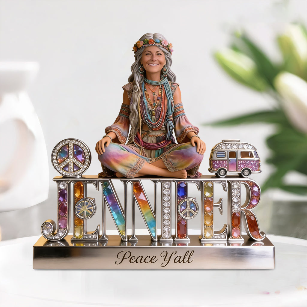 Hippie Souls - Personalisierte Hippie Acrylplakette in Sonderform