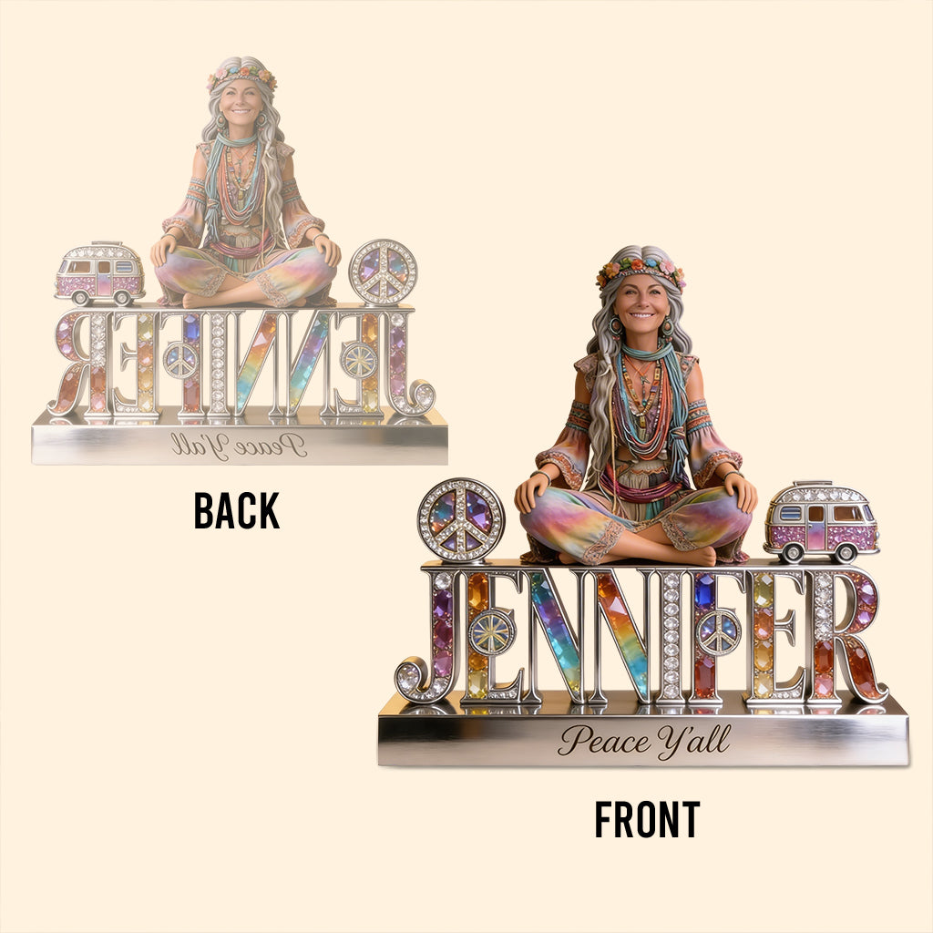 Hippie Souls - Personalisierte Hippie Acrylplakette in Sonderform